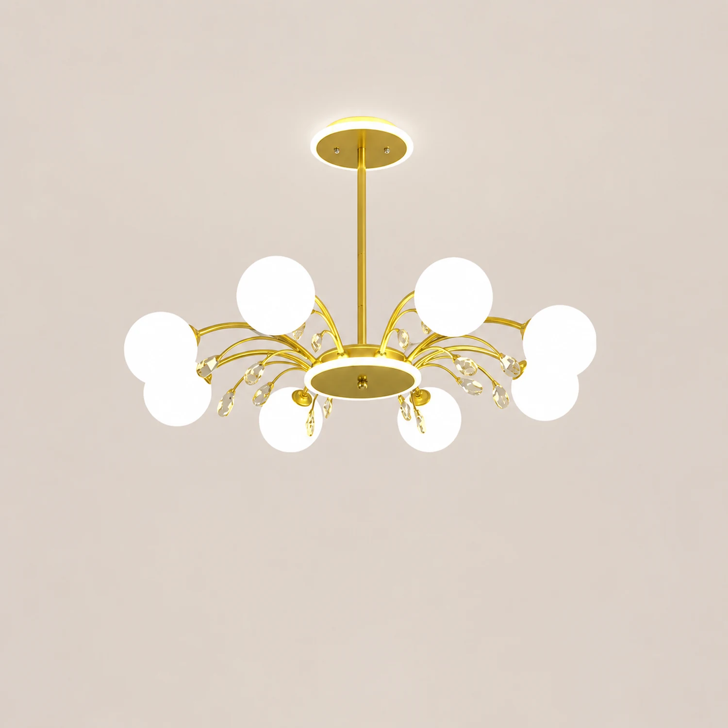 Luxurious Gold Glass Raindrop Chandeliers - Lumpaz