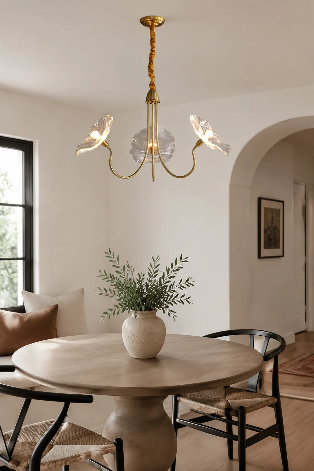 Modern Lotus Leaf Glass Living Room Chandelier - Lumpaz