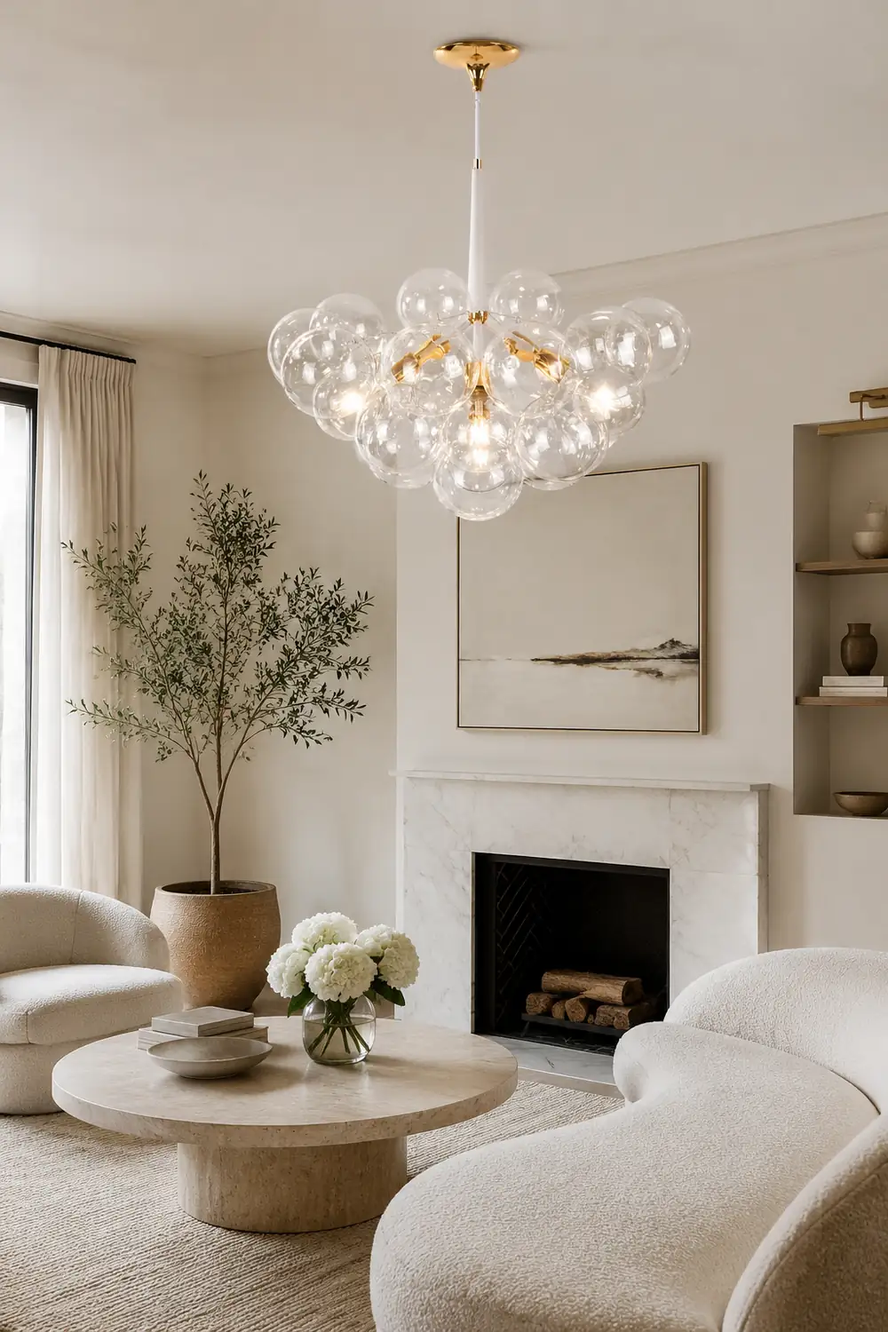 Large Glass Bubble Chandelier for Living Room - Lumpaz