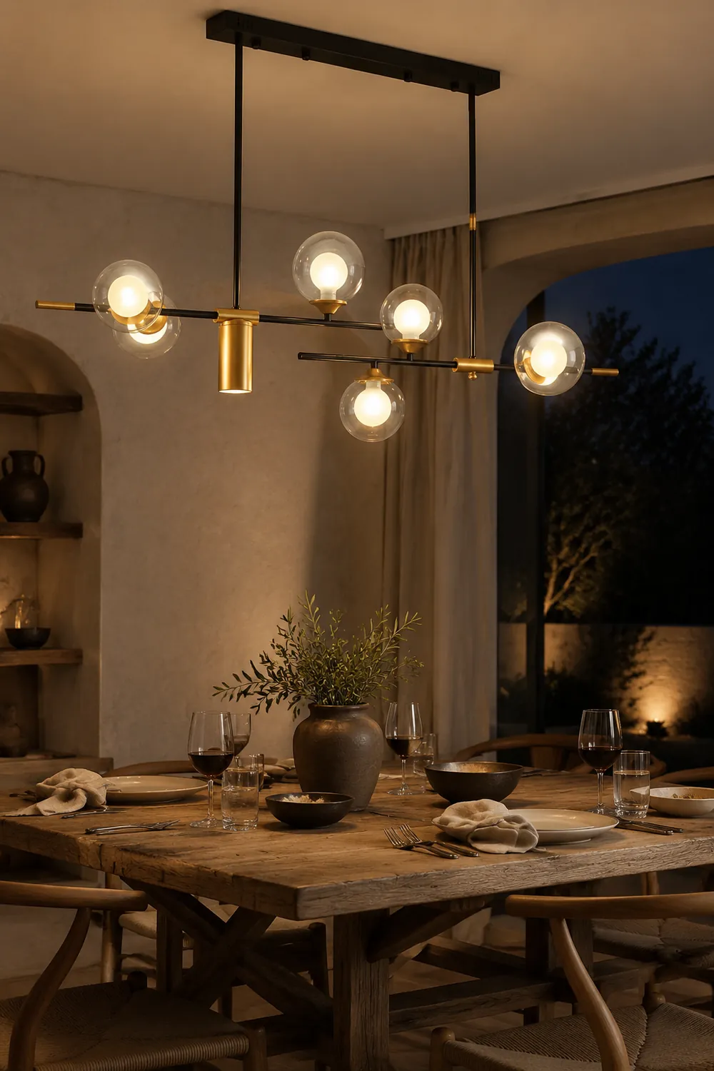 Brass Contemporary LED Chandelier Sputnik Chandelier 7-Light - Lumpaz