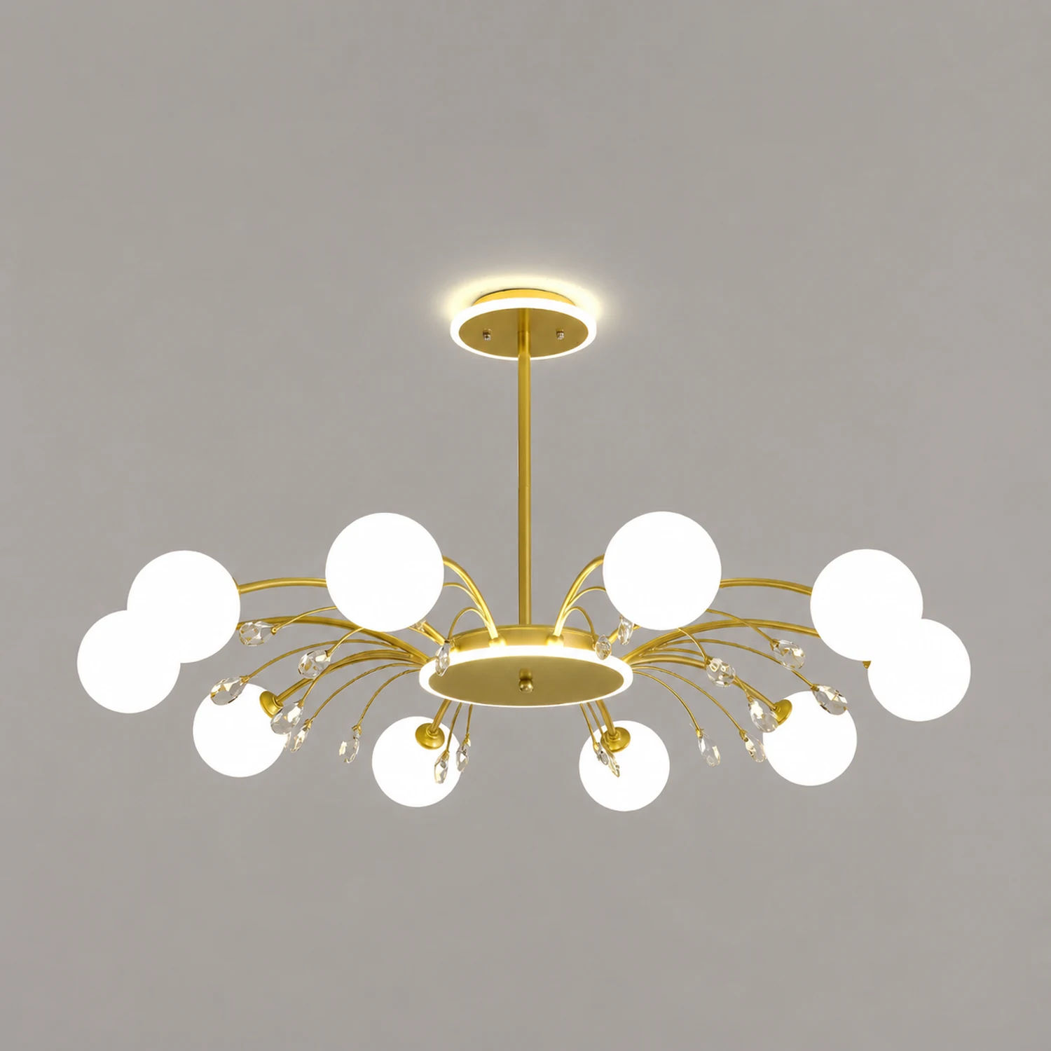 Luxurious Gold Glass Raindrop Chandeliers - Lumpaz