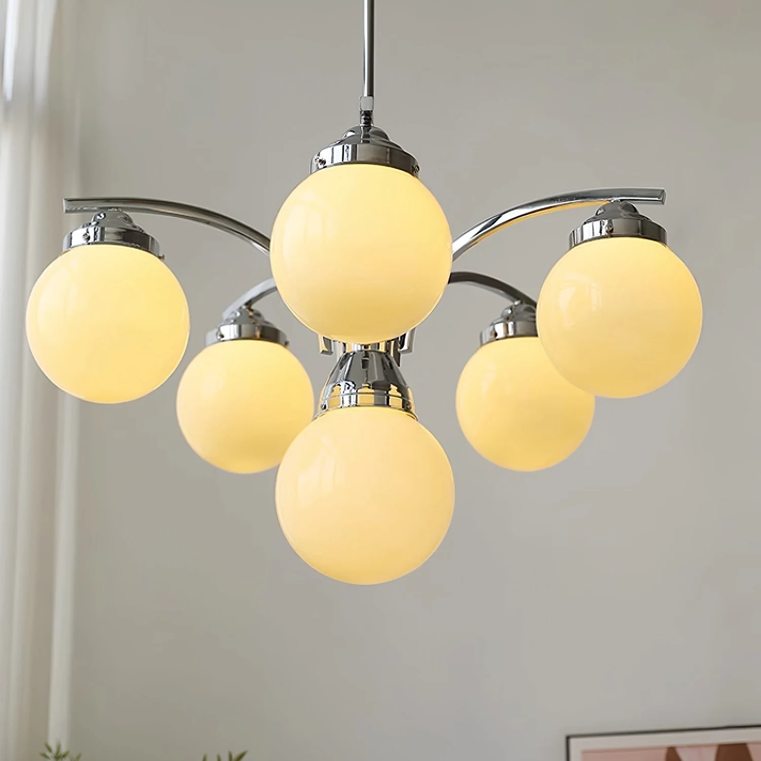Retro Salamanca Round Glass Chandelier Lights - Lumpaz