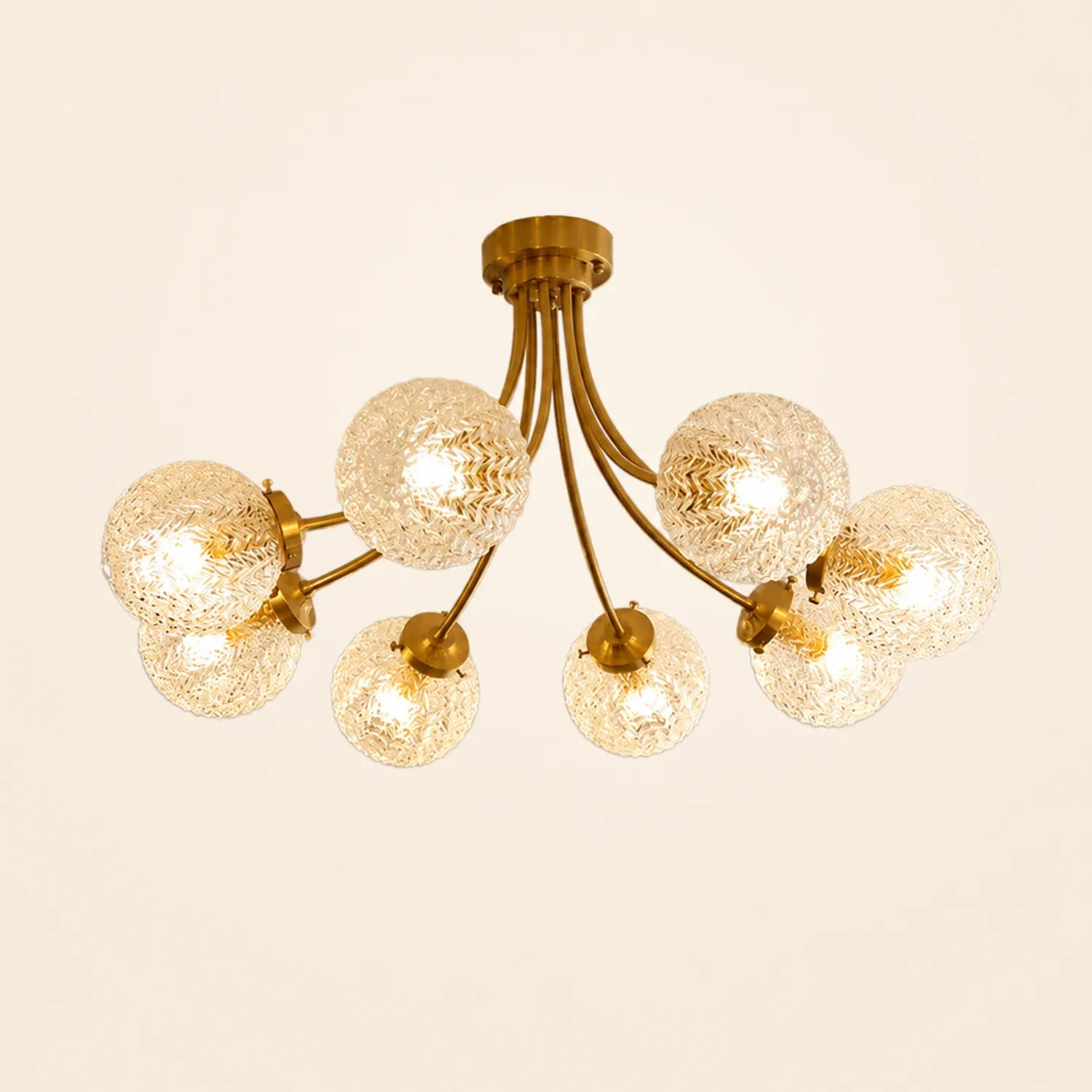Mid Century Circle Metal Chandelier For Living Room - Lumpaz