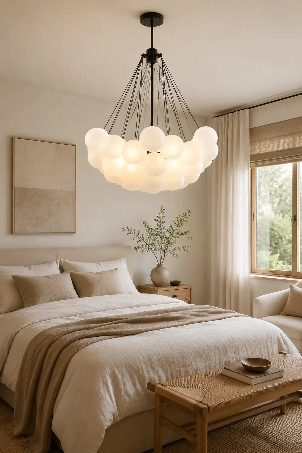 Bubble Chandelier Nordic Frosted Glass Ball Chandelier for Dining Room - Lumpaz