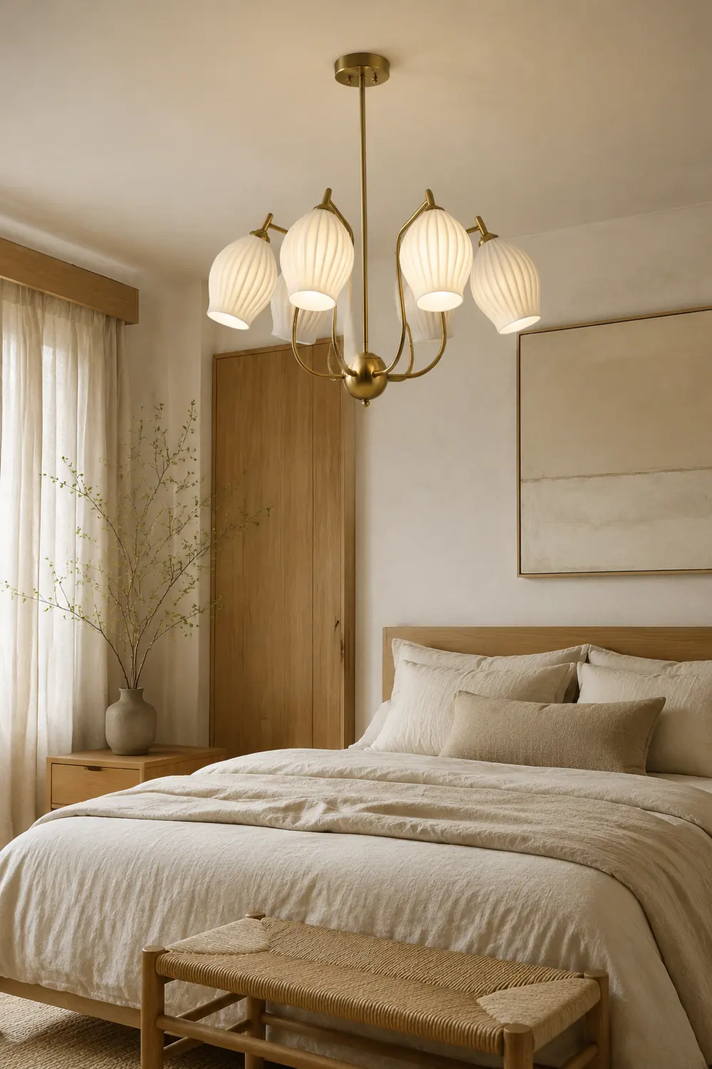 Modern Ceramics Flower shaped Warm Chandelier - Lumpaz