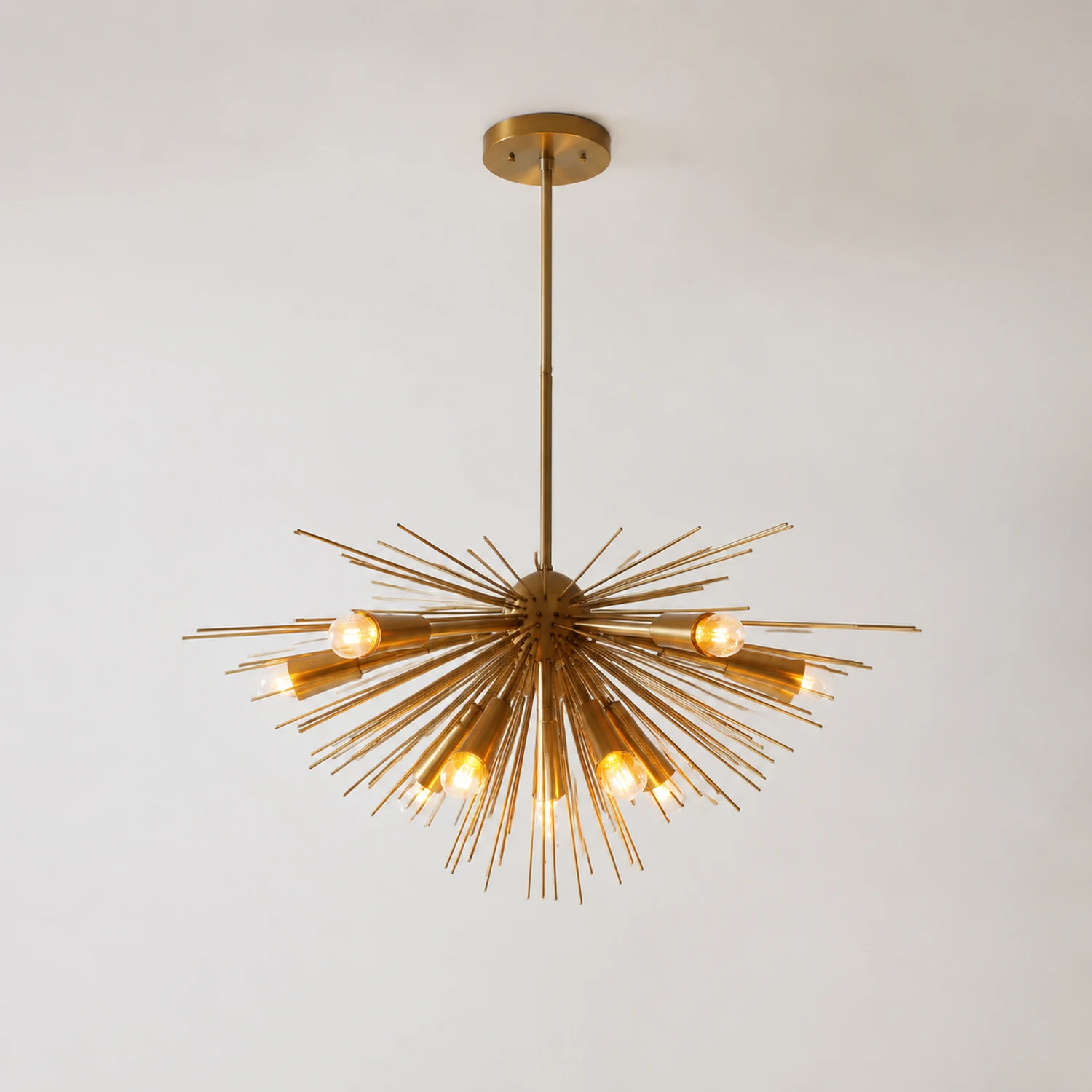 Mid-Century Modernist Brass Chandelier For Living Room - Lumpaz