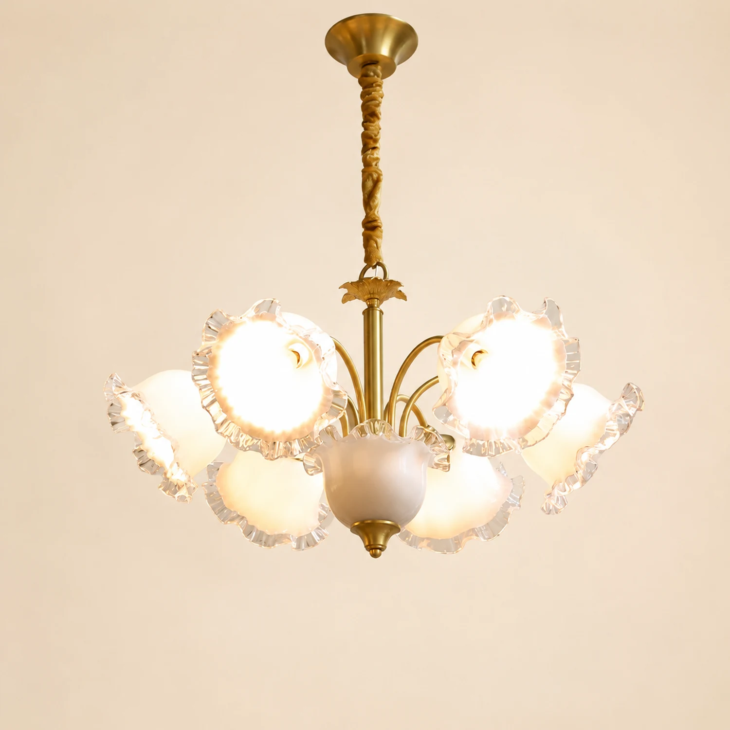 Large Flower Shape Copper Ceiling Chandelier - Lumpaz