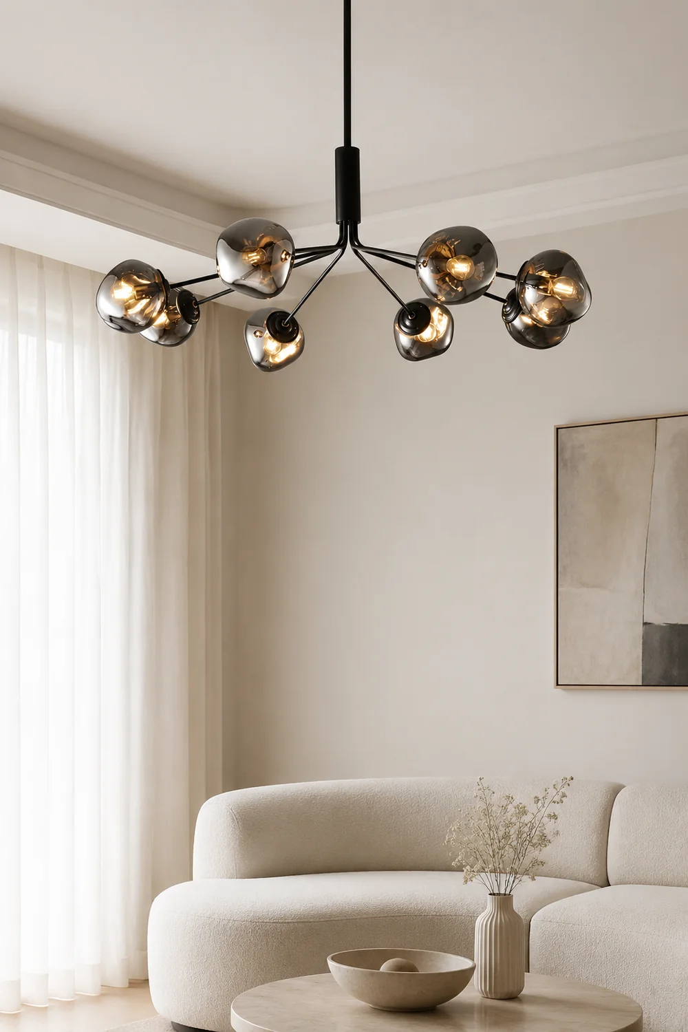 Modern Molecular Lava Glass Living Room Chandelier - Lumpaz