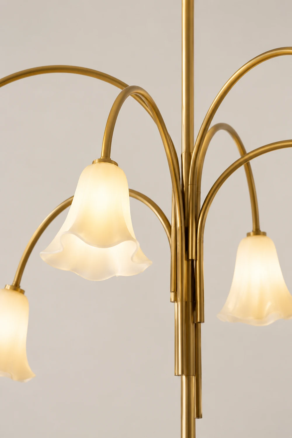 French Vintage Glass Flower Bedroom Chandelier Bauhaus Chandeliers - Lumpaz