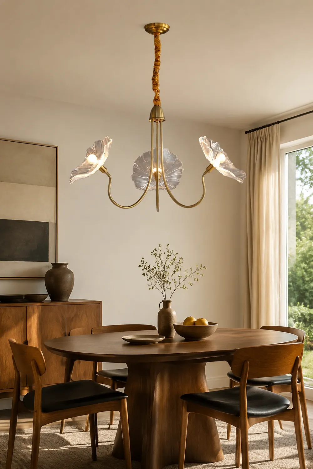 Modern Lotus Leaf Glass Living Room Chandelier - Lumpaz