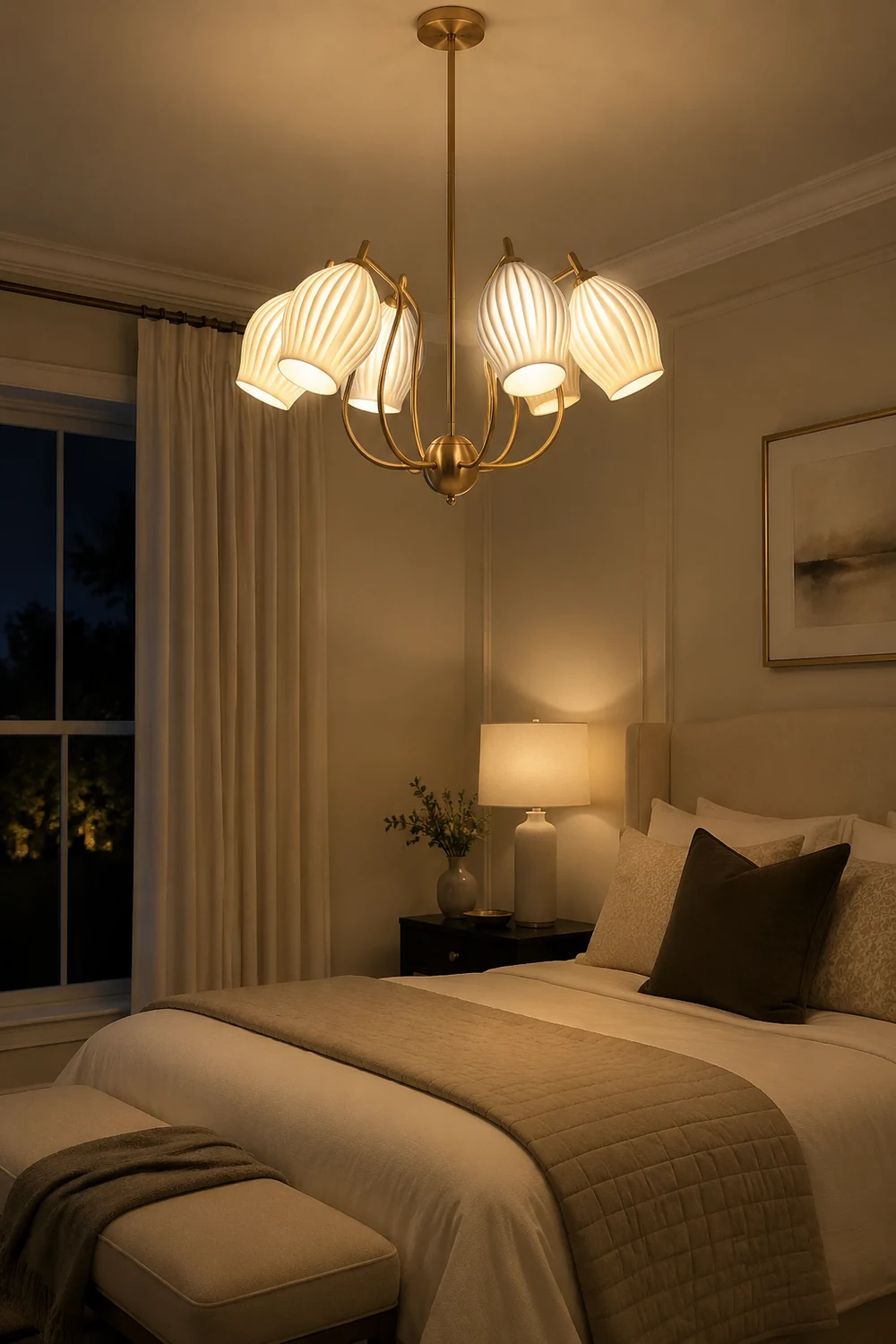 Modern Ceramics Flower shaped Warm Chandelier - Lumpaz