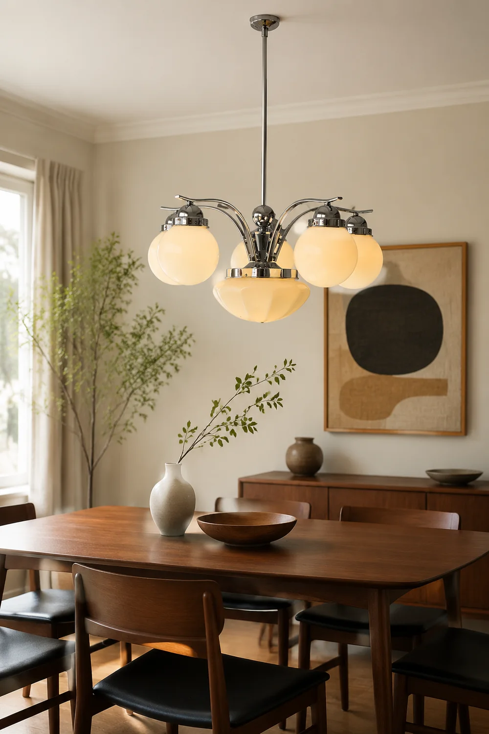 Vintage Ryttenberg Glass Chandelier - Lumpaz
