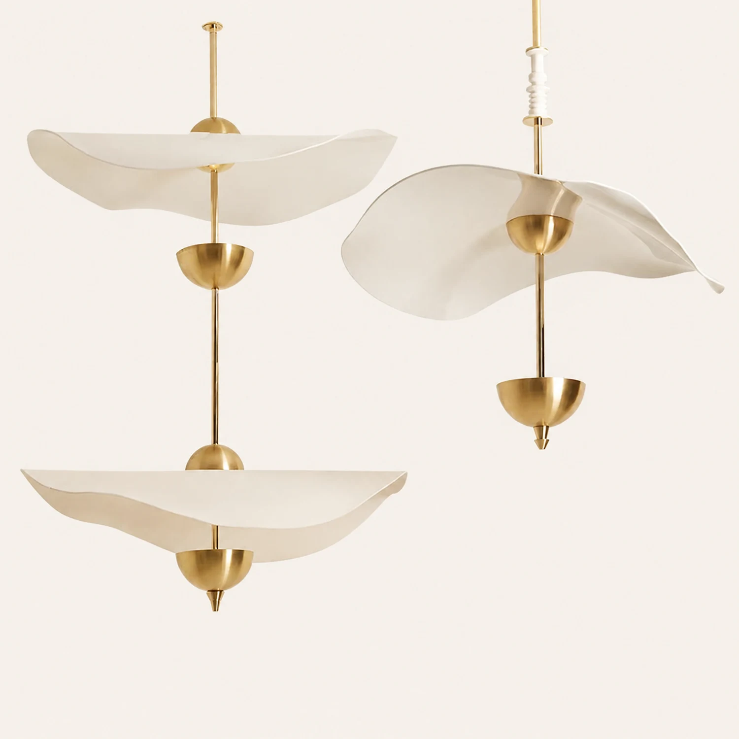 Art Deco Gold Metal Lotus Led Light Fixtures Chandeliers - Lumpaz
