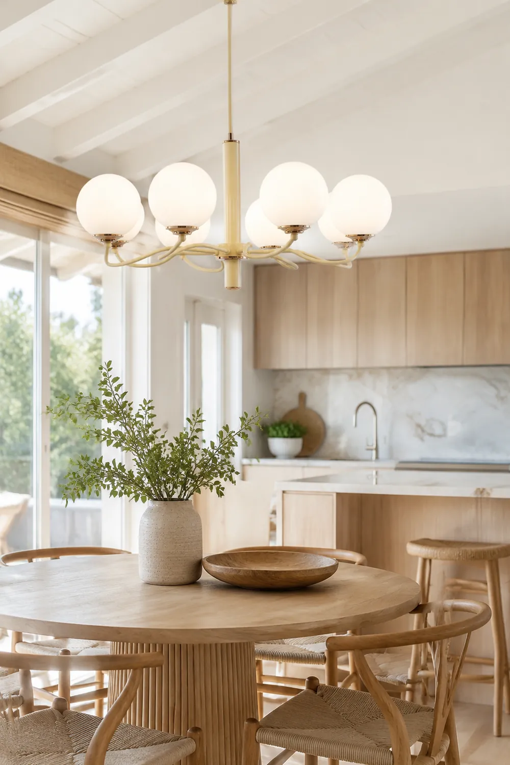 Vinatge White Bubble Globe Chandelier - Lumpaz