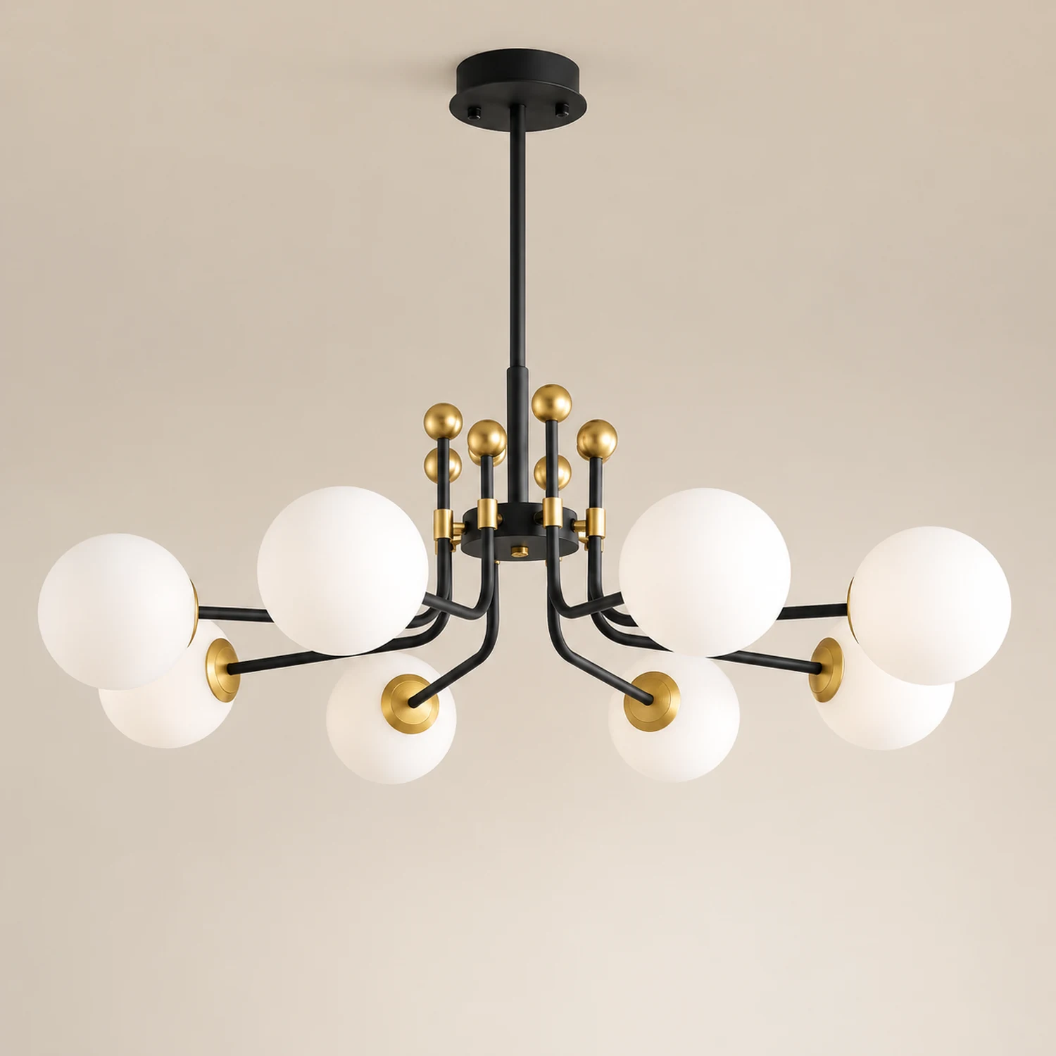 Black Gold Sputnik Chandelier Modern Pendant Light - Lumpaz