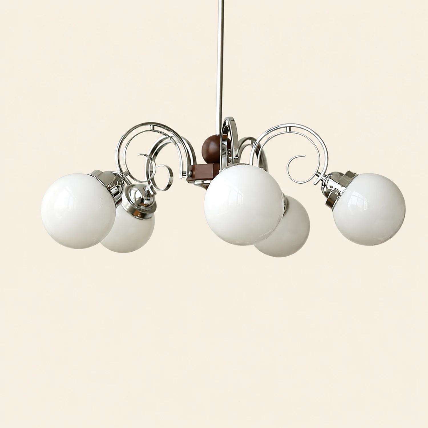 Vintage Kotter Cream Glass Chandelier - Lumpaz