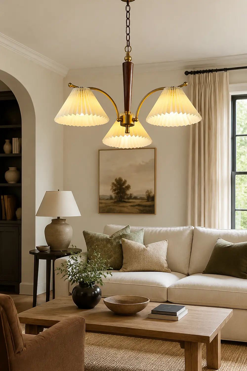Decoration Pleated Lampshade Dining Room Chandelier Light - Lumpaz