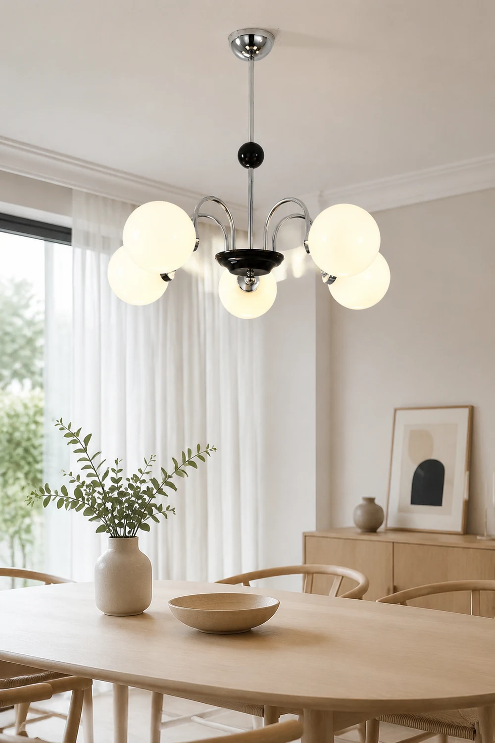 Chrome Chandelier Living Room Lighting Nordic Glass Chandelier - Lumpaz