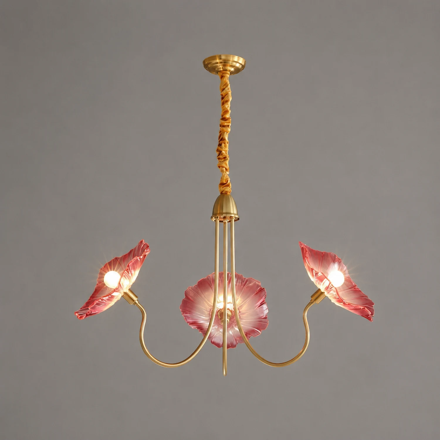 Modern Lotus Leaf Glass Living Room Chandelier - Lumpaz