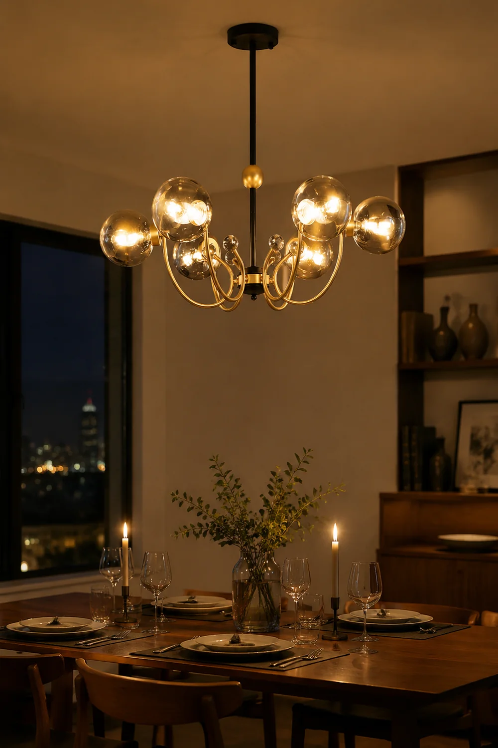 Black Adjustable Sputnik Chandeliers - Lumpaz
