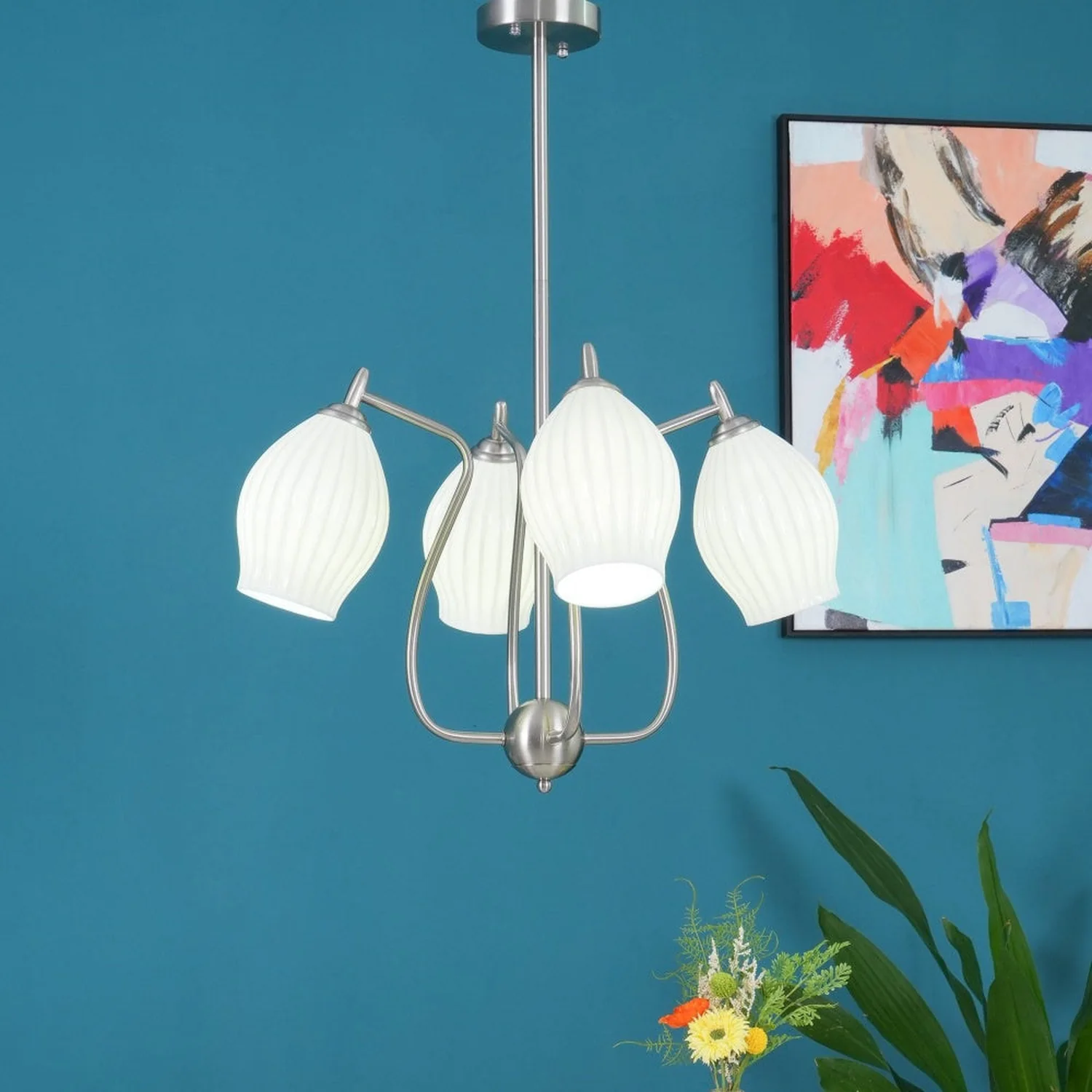 Modern Ceramics Flower shaped Warm Chandelier - Lumpaz