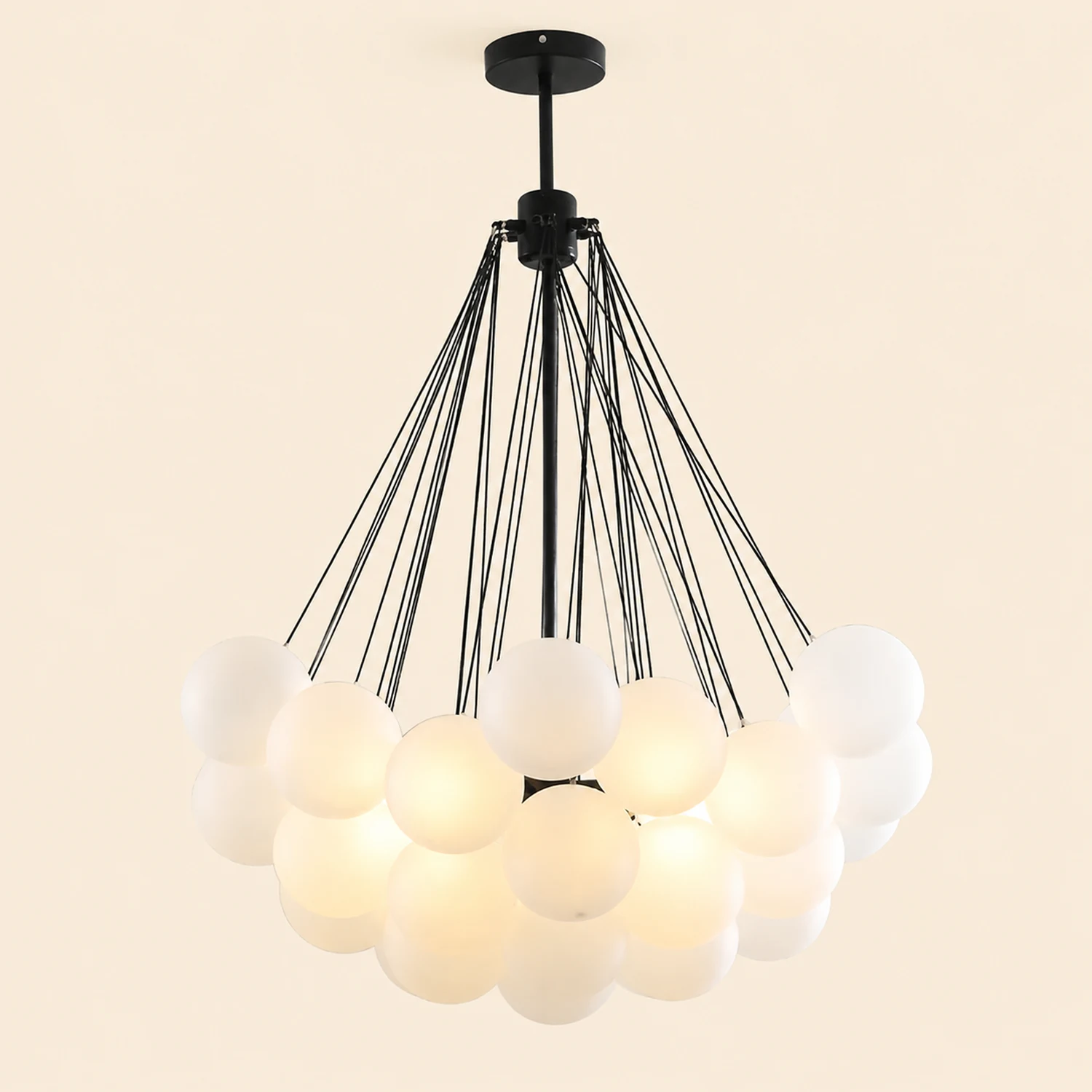 Bubble Chandelier Nordic Frosted Glass Ball Chandelier for Dining Room - Lumpaz