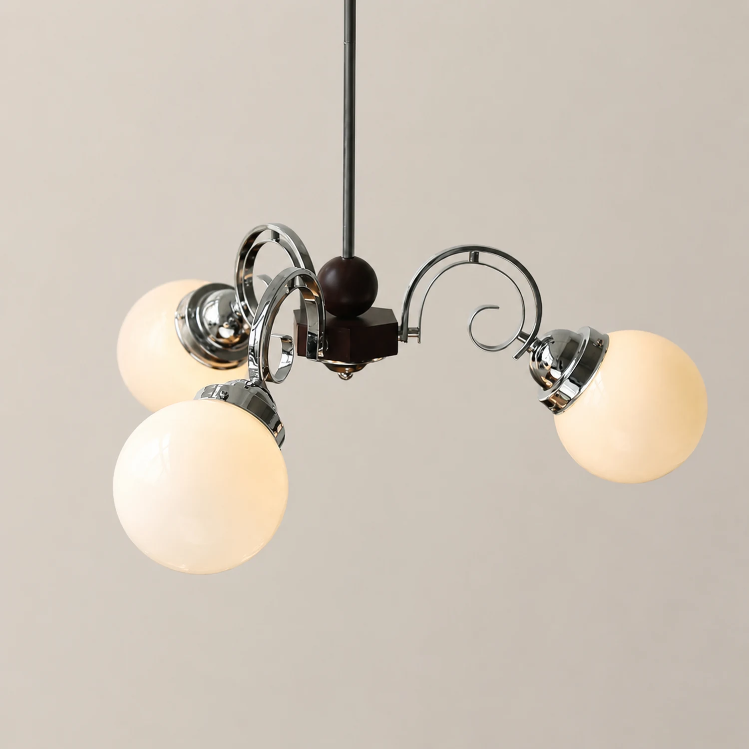 Vintage Kotter Cream Glass Chandelier - Lumpaz