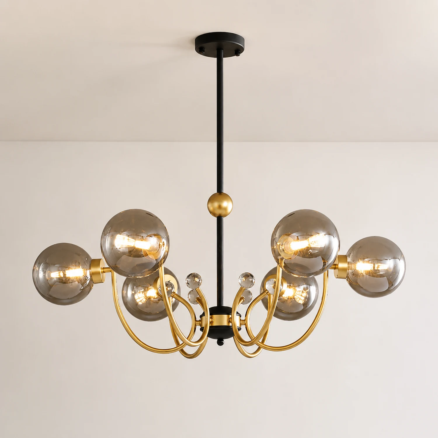 Black Adjustable Sputnik Chandeliers - Lumpaz