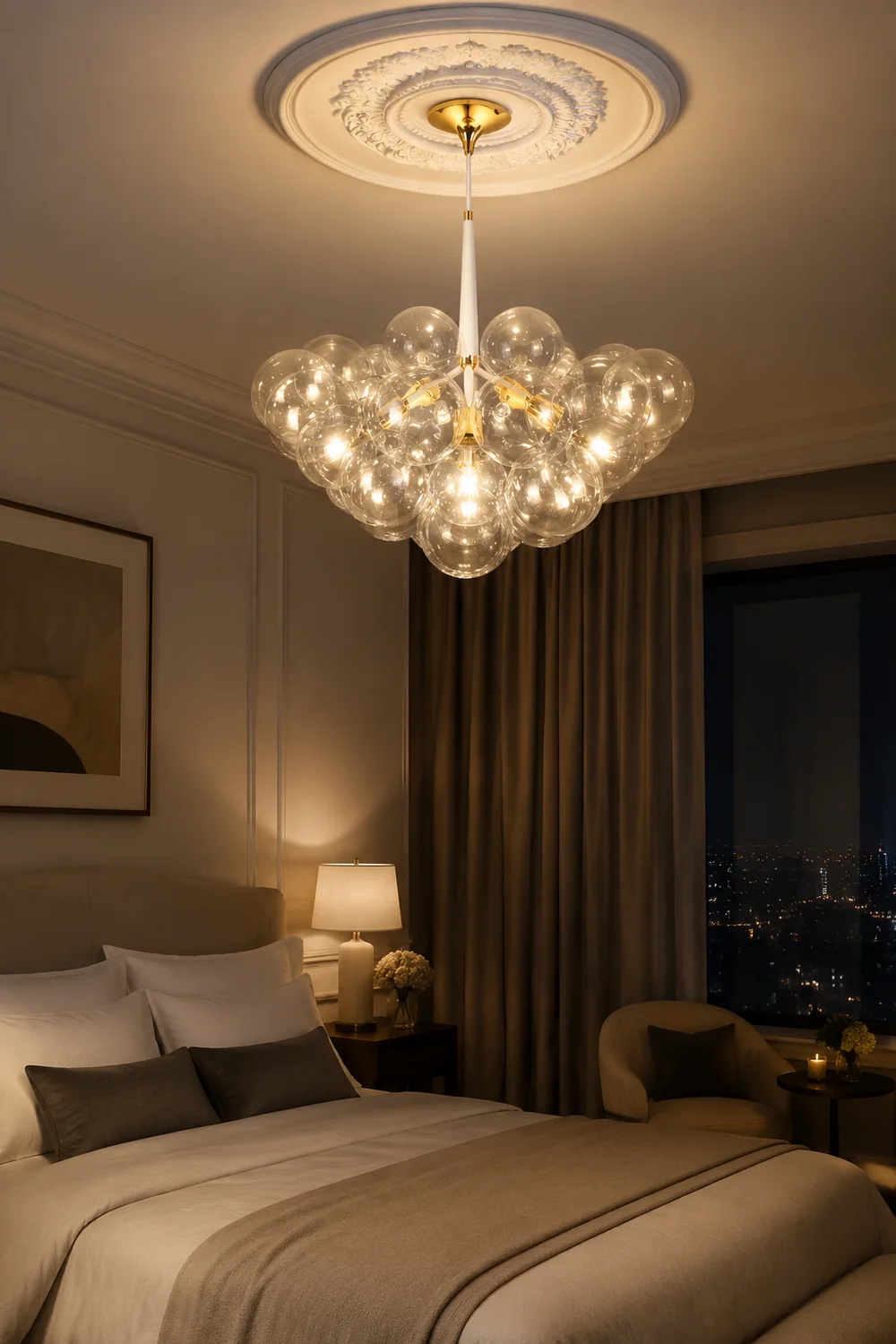 Large Glass Bubble Chandelier for Living Room - Lumpaz
