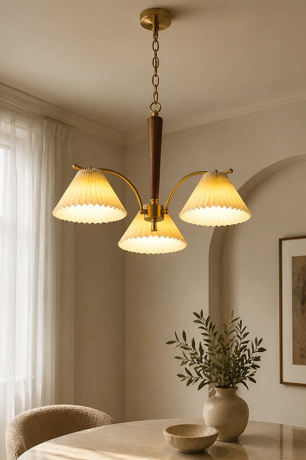 Decoration Pleated Lampshade Dining Room Chandelier Light - Lumpaz