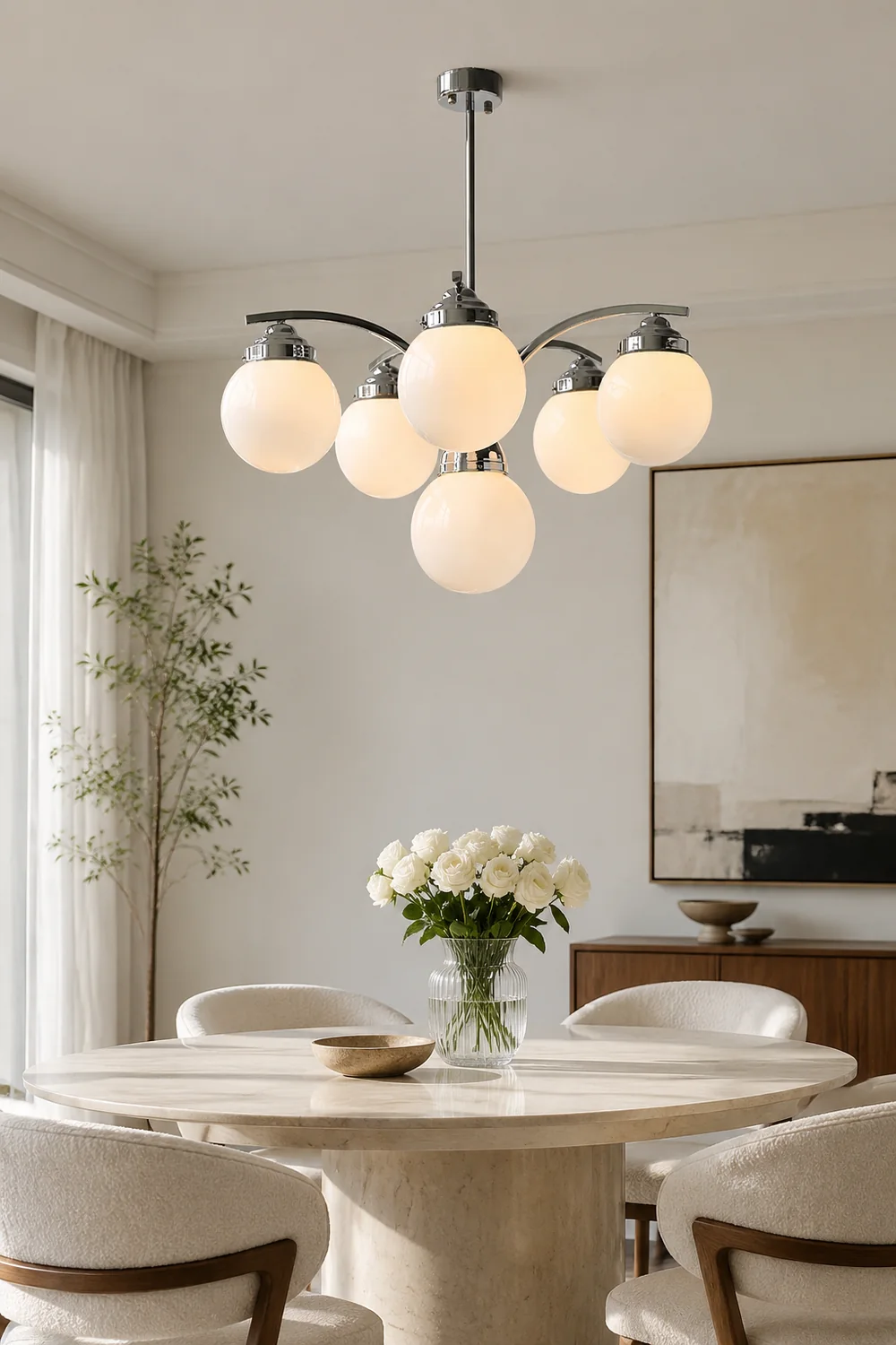 Retro Salamanca Round Glass Chandelier Lights - Lumpaz