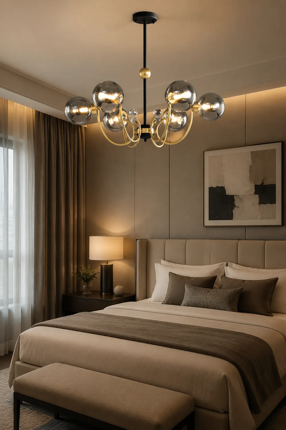 Black Adjustable Sputnik Chandeliers - Lumpaz
