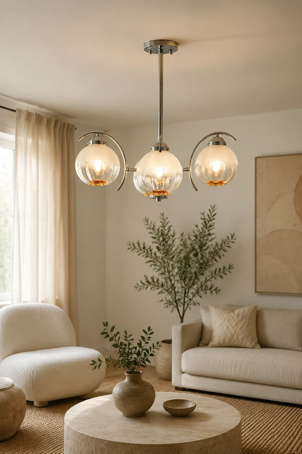Modern Classic Flower Shape Glass Chandelier - Lumpaz