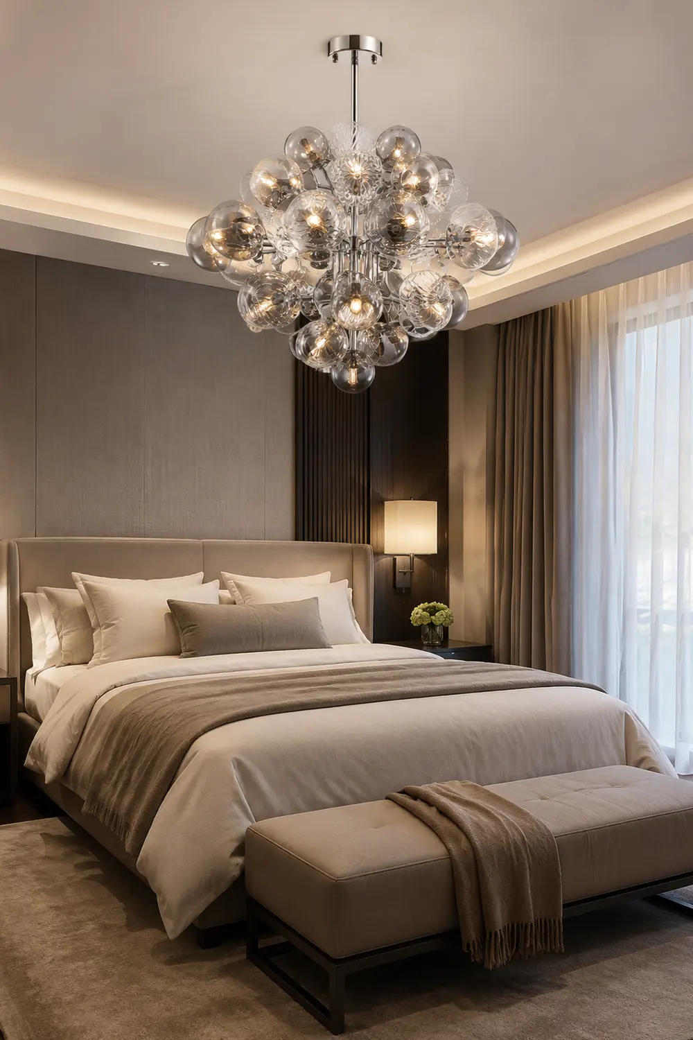 Contemporary Designer Cluster Bubble Glass Chandelier - Lumpaz
