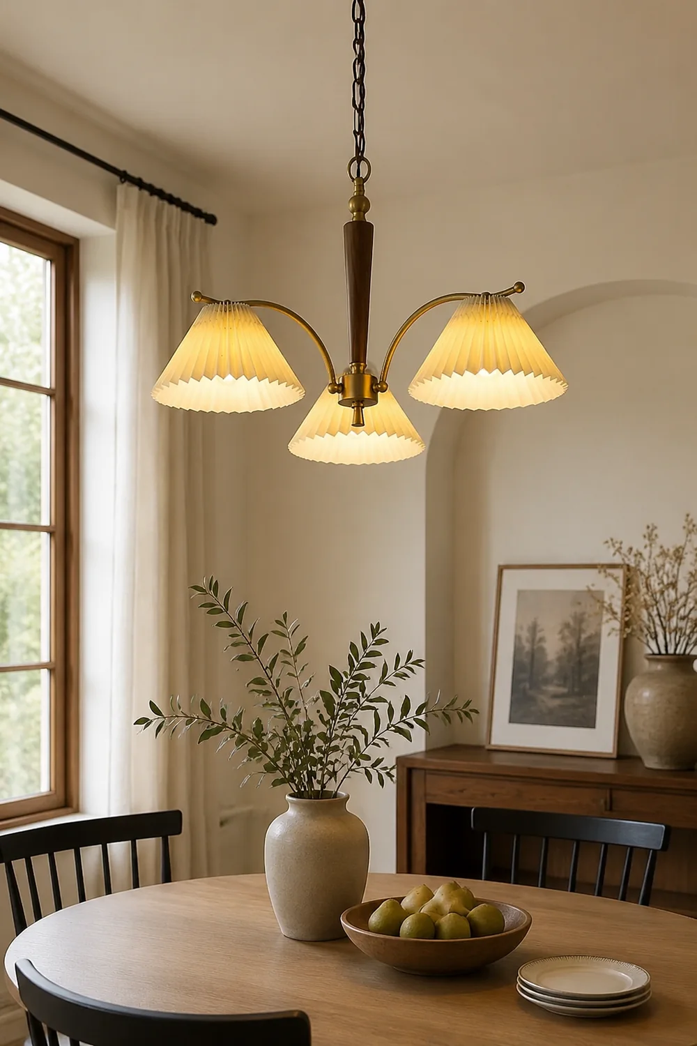 Decoration Pleated Lampshade Dining Room Chandelier Light - Lumpaz