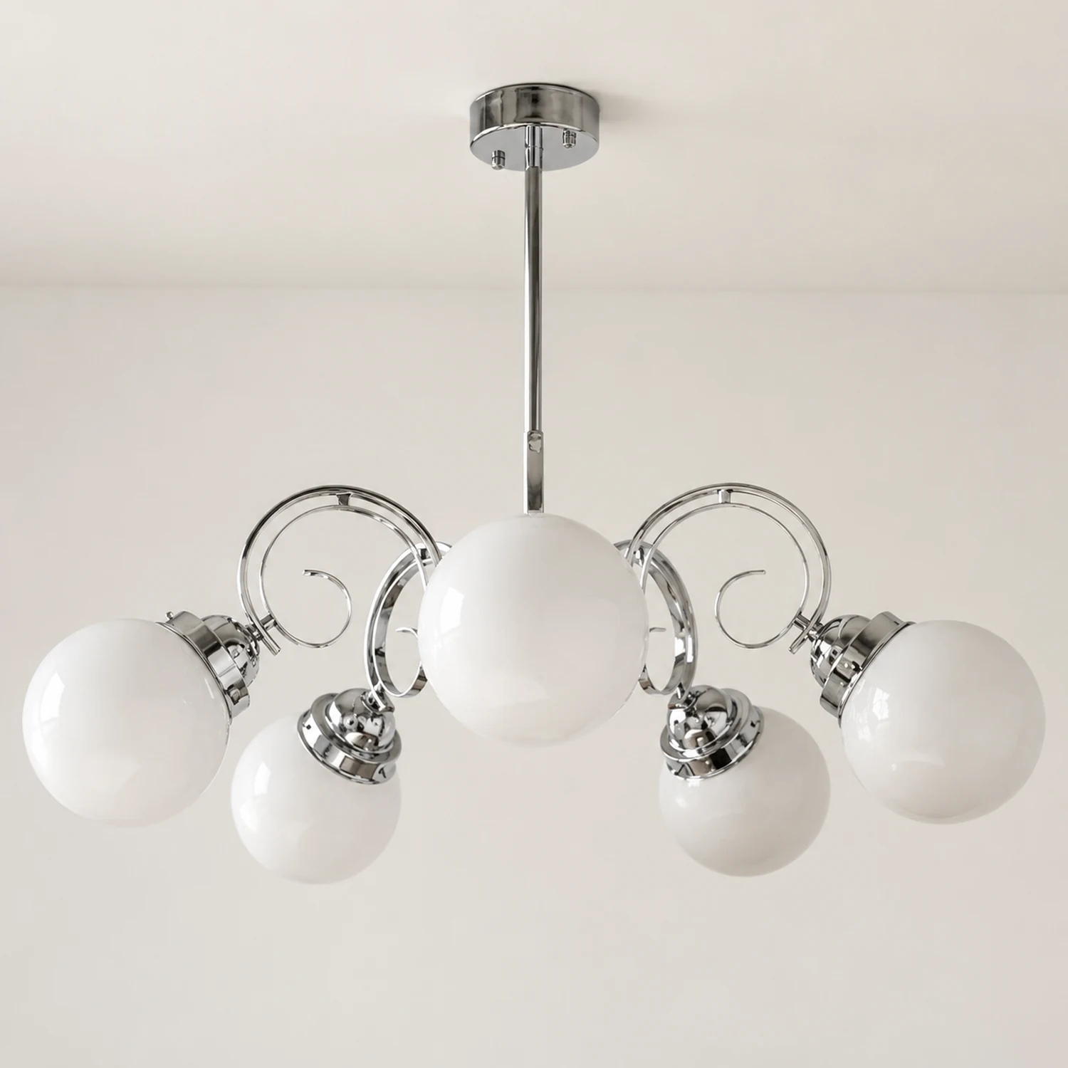Vintage Kotter Cream Glass Chandelier - Lumpaz