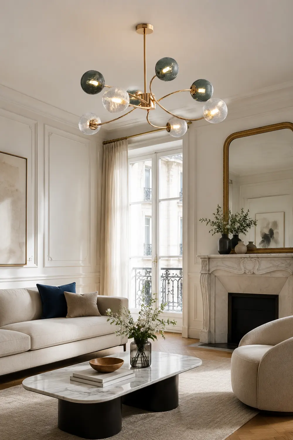 Modern Iron Glass Gold LED Pendant Farmhouse Ceiling Light - Lumpaz