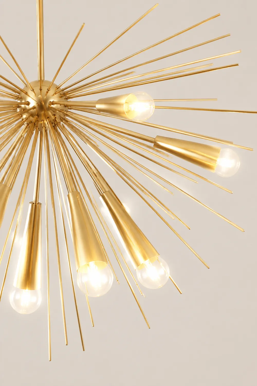 Mid-Century Modernist Brass Chandelier For Living Room - Lumpaz