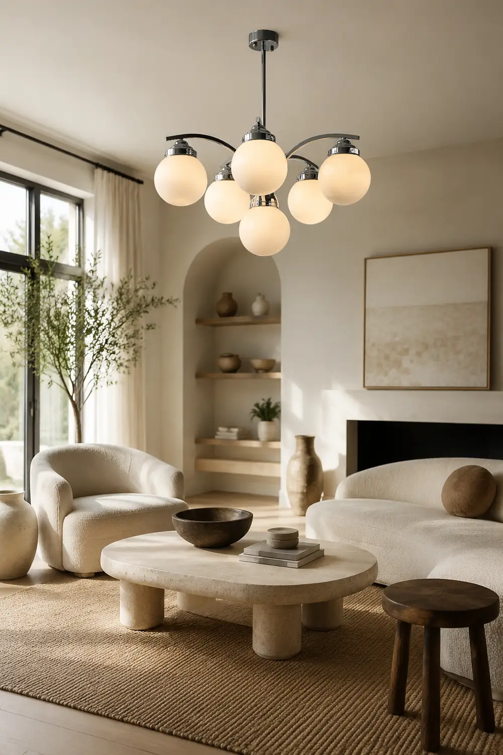Retro Salamanca Round Glass Chandelier Lights - Lumpaz
