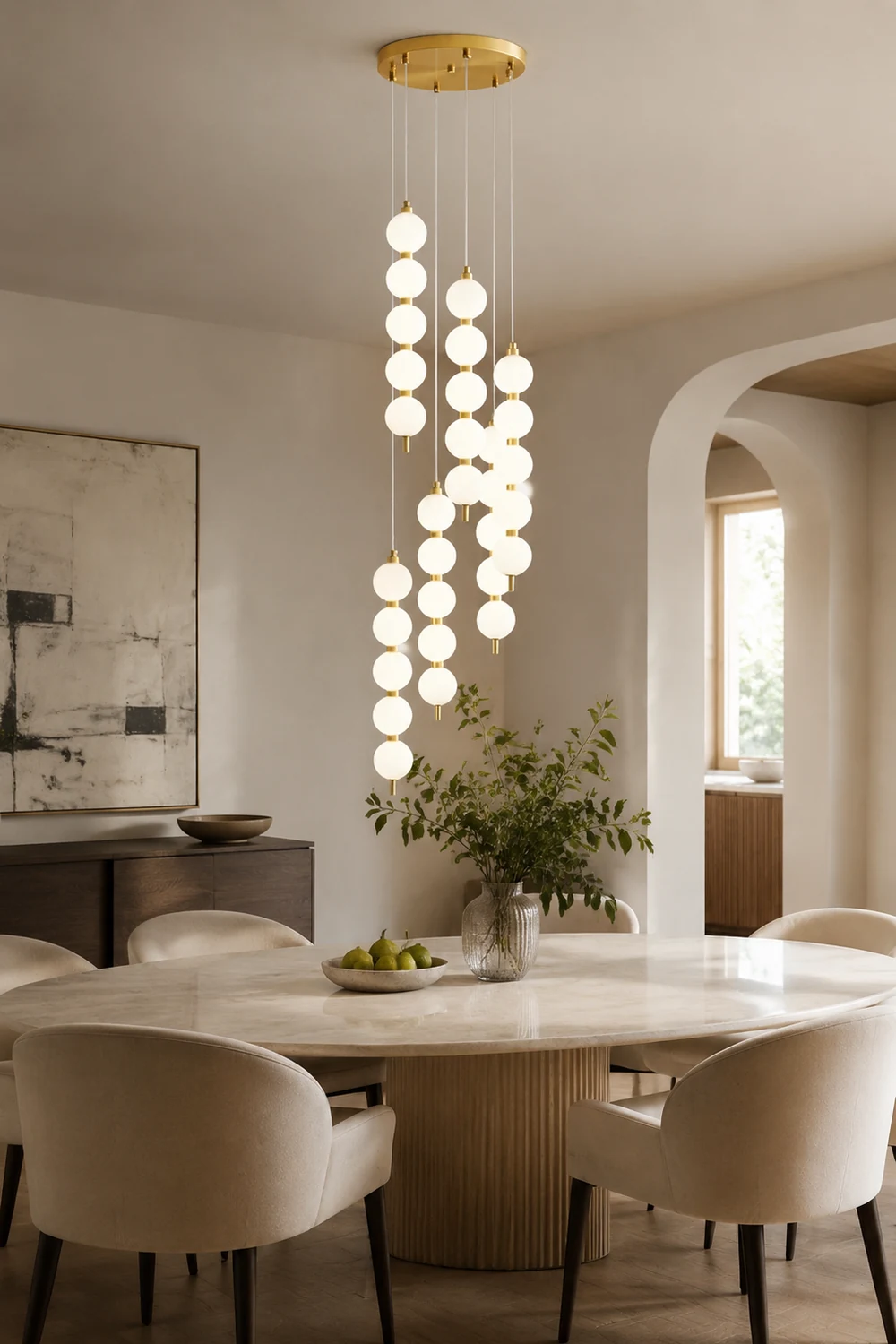 Contemporary LED White Ball Pendant Light - Lumpaz