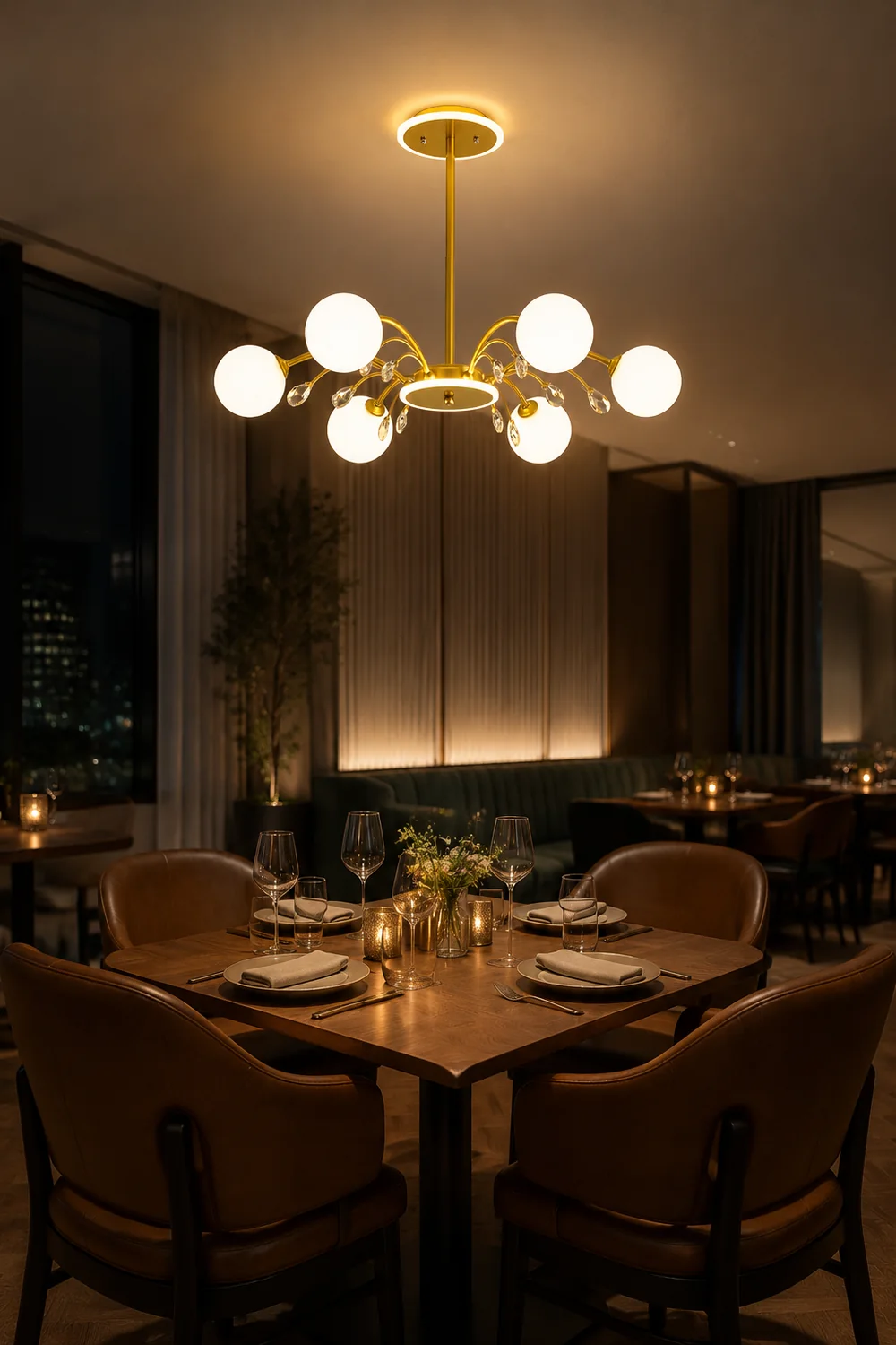 Luxurious Gold Glass Raindrop Chandeliers - Lumpaz