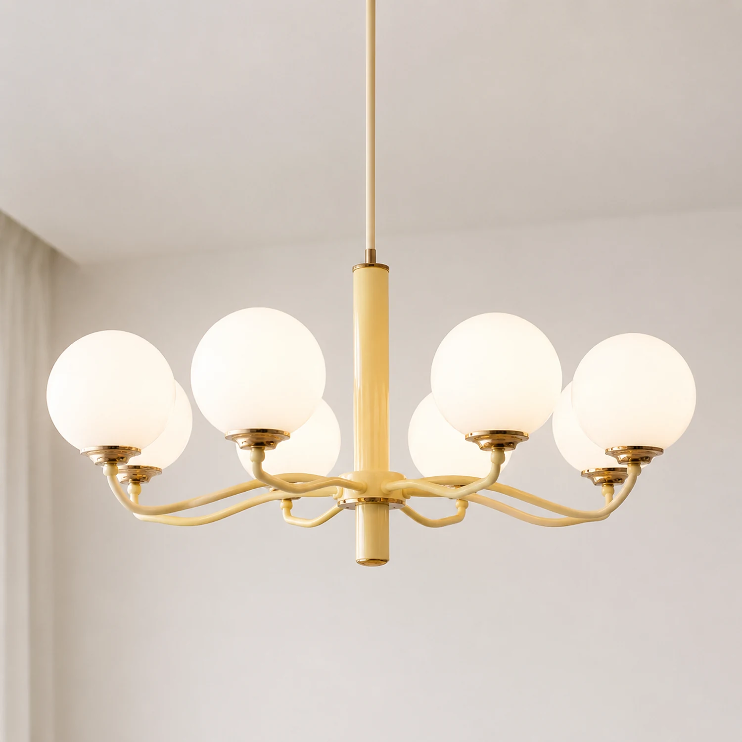 Vinatge White Bubble Globe Chandelier - Lumpaz