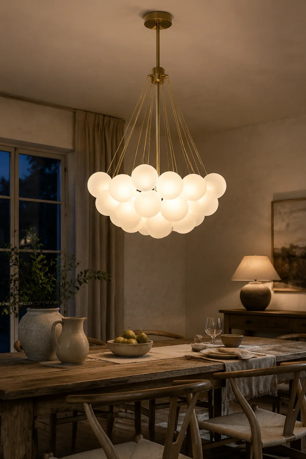Bubble Chandelier Nordic Frosted Glass Ball Chandelier for Dining Room - Lumpaz