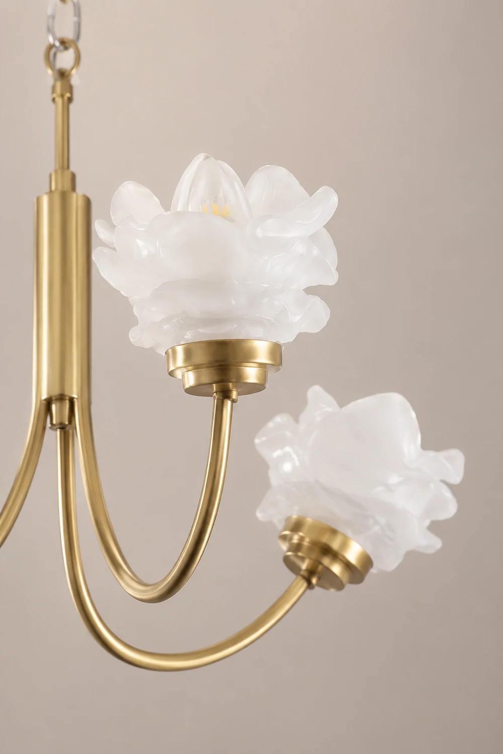 3 Heads French Simple Chandelier Vintage Rose Flower Glass Chandeliers - Lumpaz