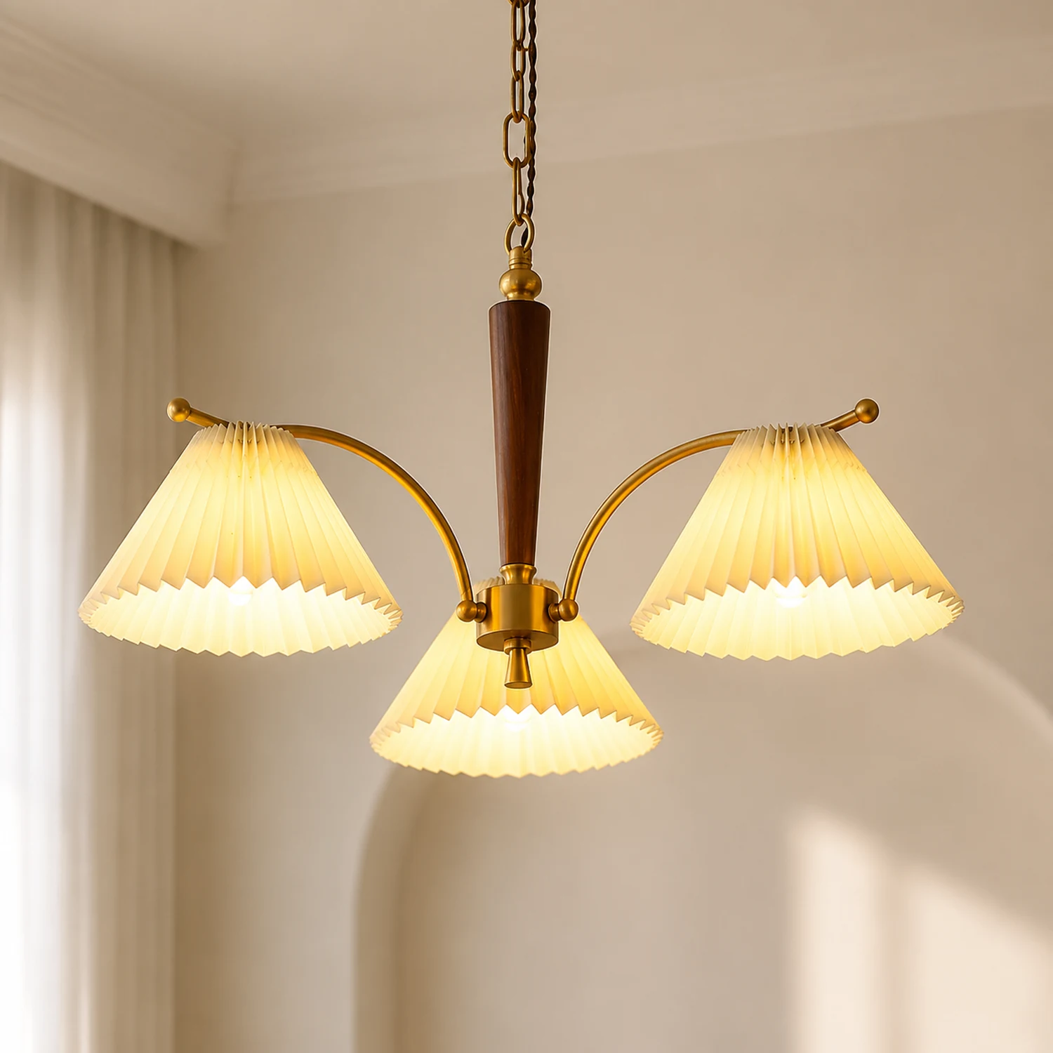 Decoration Pleated Lampshade Dining Room Chandelier Light - Lumpaz