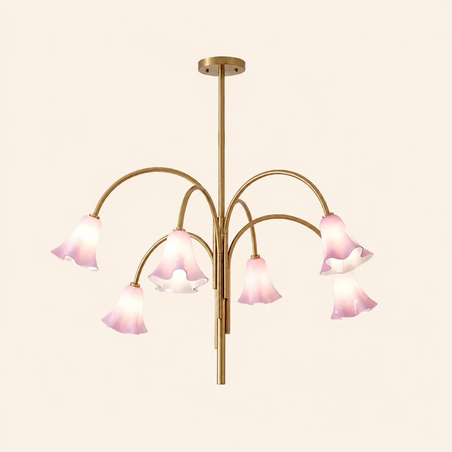 French Vintage Glass Flower Bedroom Chandelier Bauhaus Chandeliers - Lumpaz