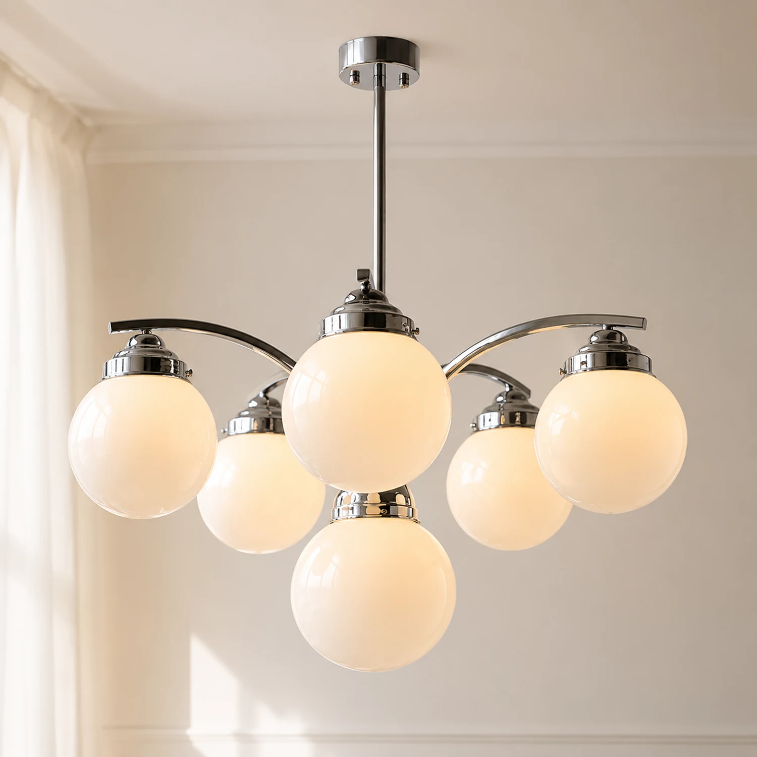 Retro Salamanca Round Glass Chandelier Lights - Lumpaz