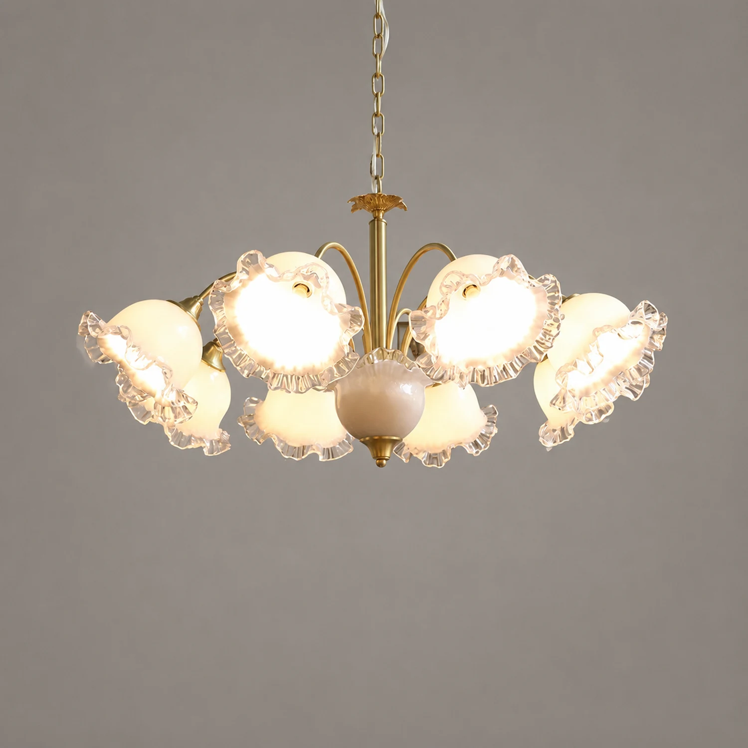 Large Flower Shape Copper Ceiling Chandelier - Lumpaz