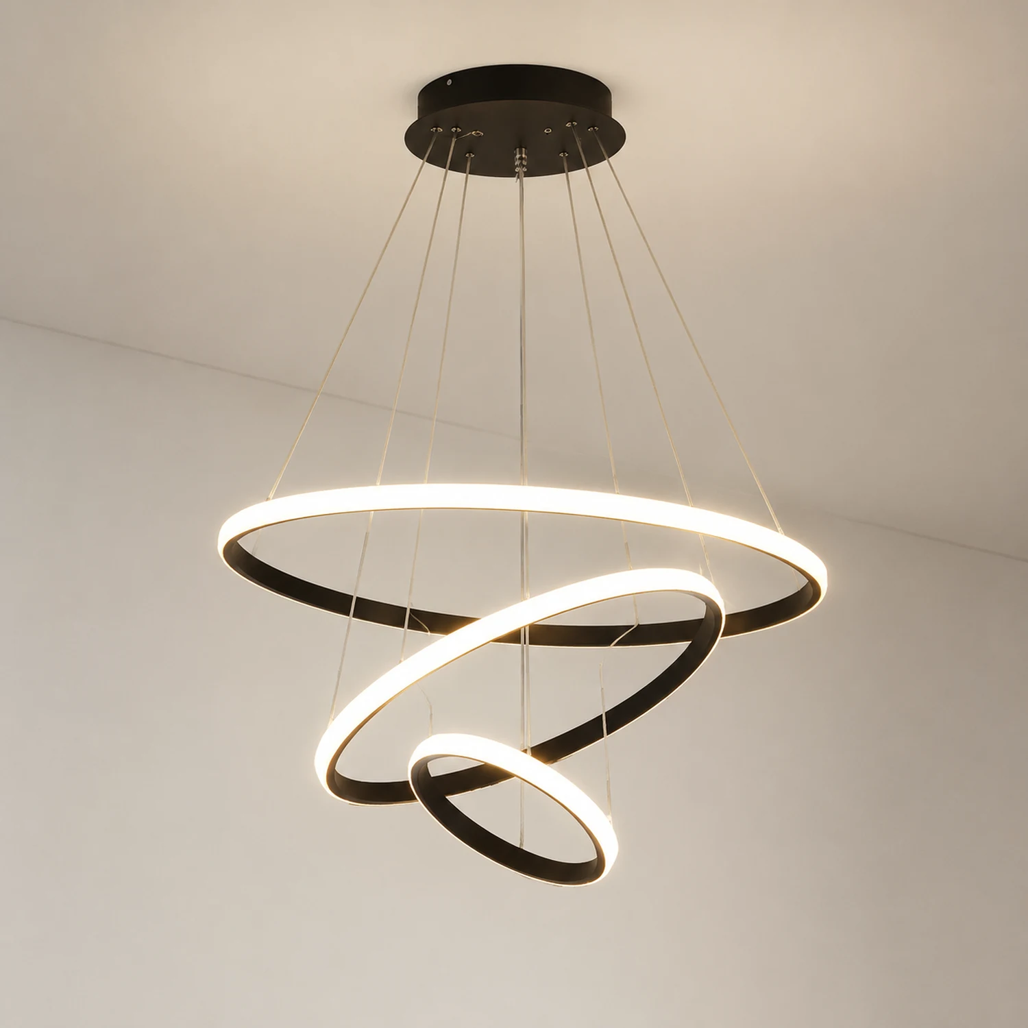 LED Ring Pendant Light Suspended Hanging Ring Chandelier - Lumpaz