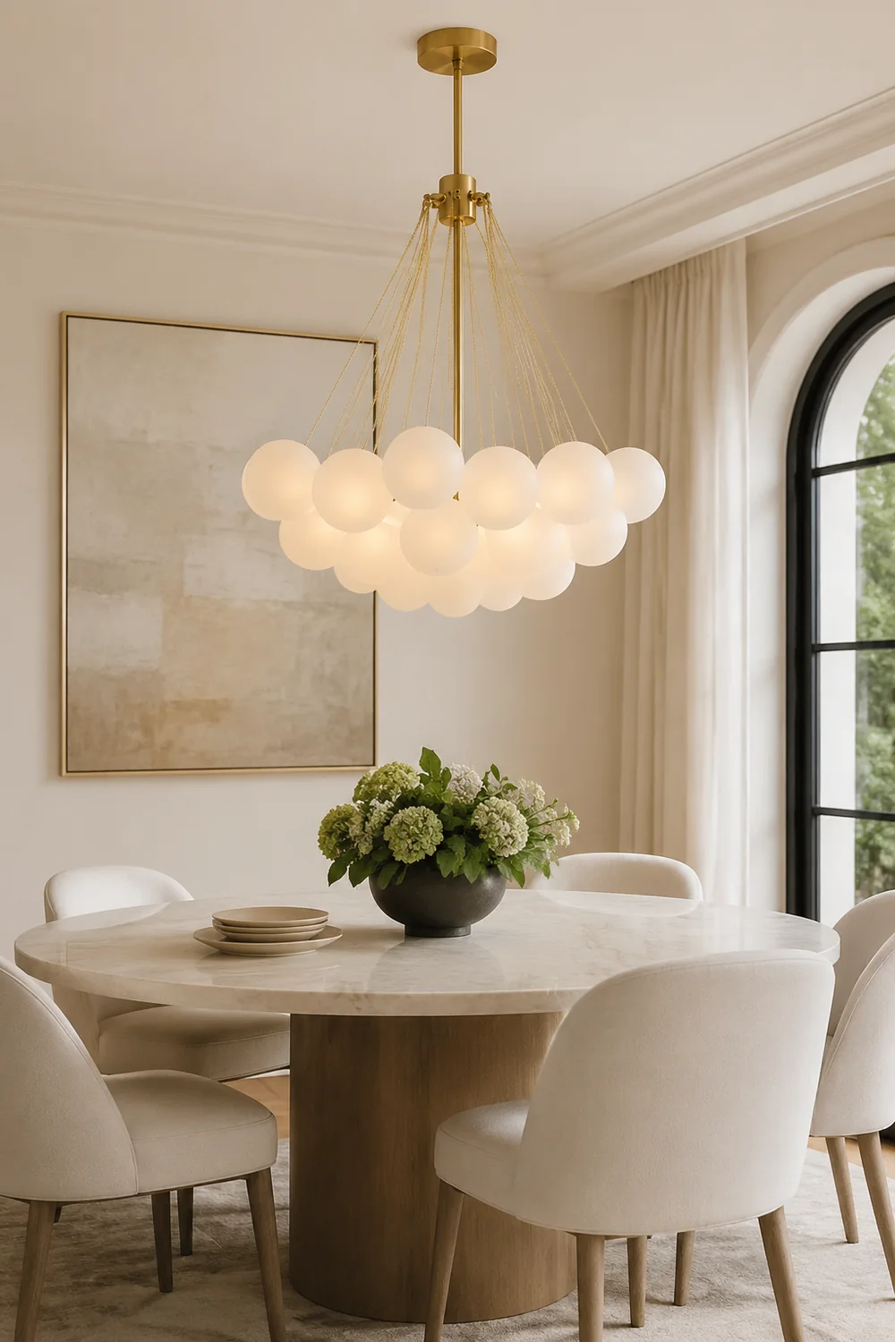 Bubble Chandelier Nordic Frosted Glass Ball Chandelier for Dining Room - Lumpaz